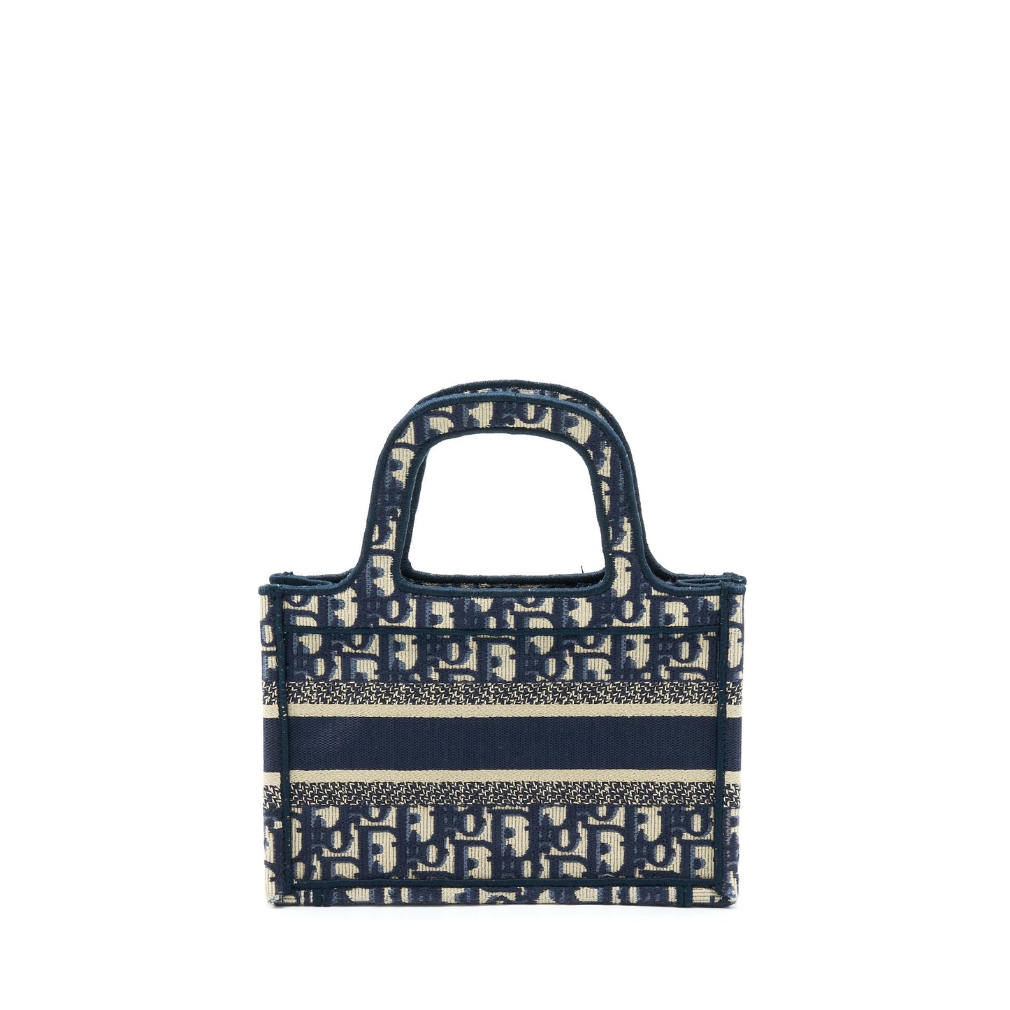 Luxury Dior Mini Book Tote Blue Oblique Embriodery