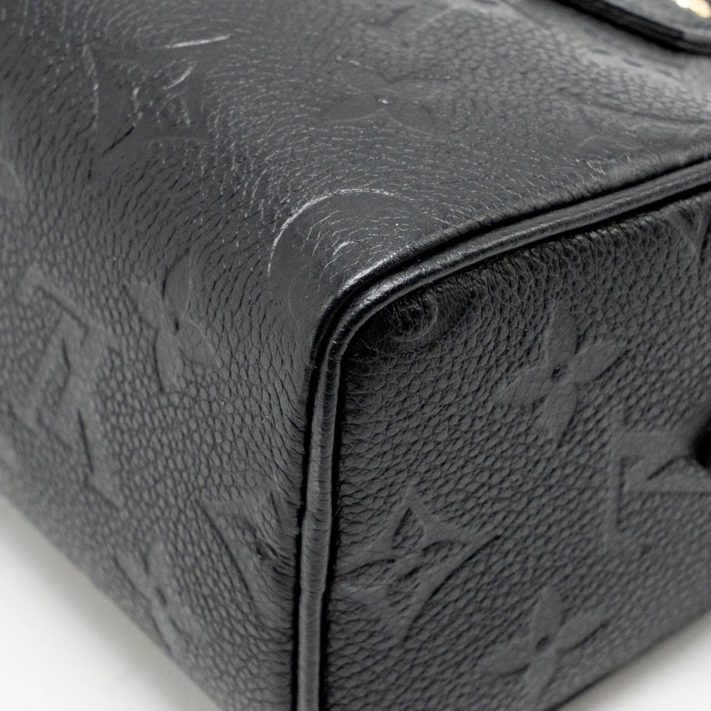 Louis Vuitton Nano Speedy Monogram Empreinte leather black GHW