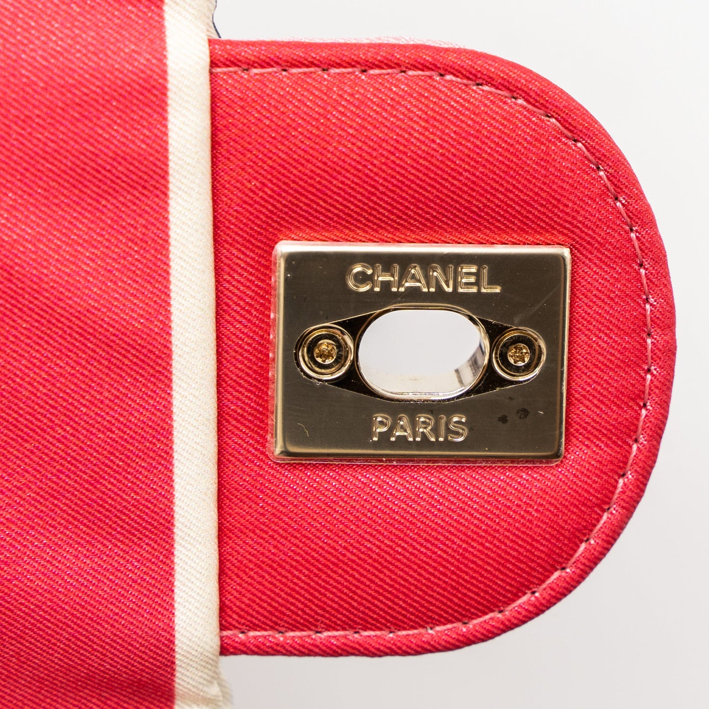 Chanel CC Logo Printed Flap Bag Fabric Multicolour LGHW (Microchip)