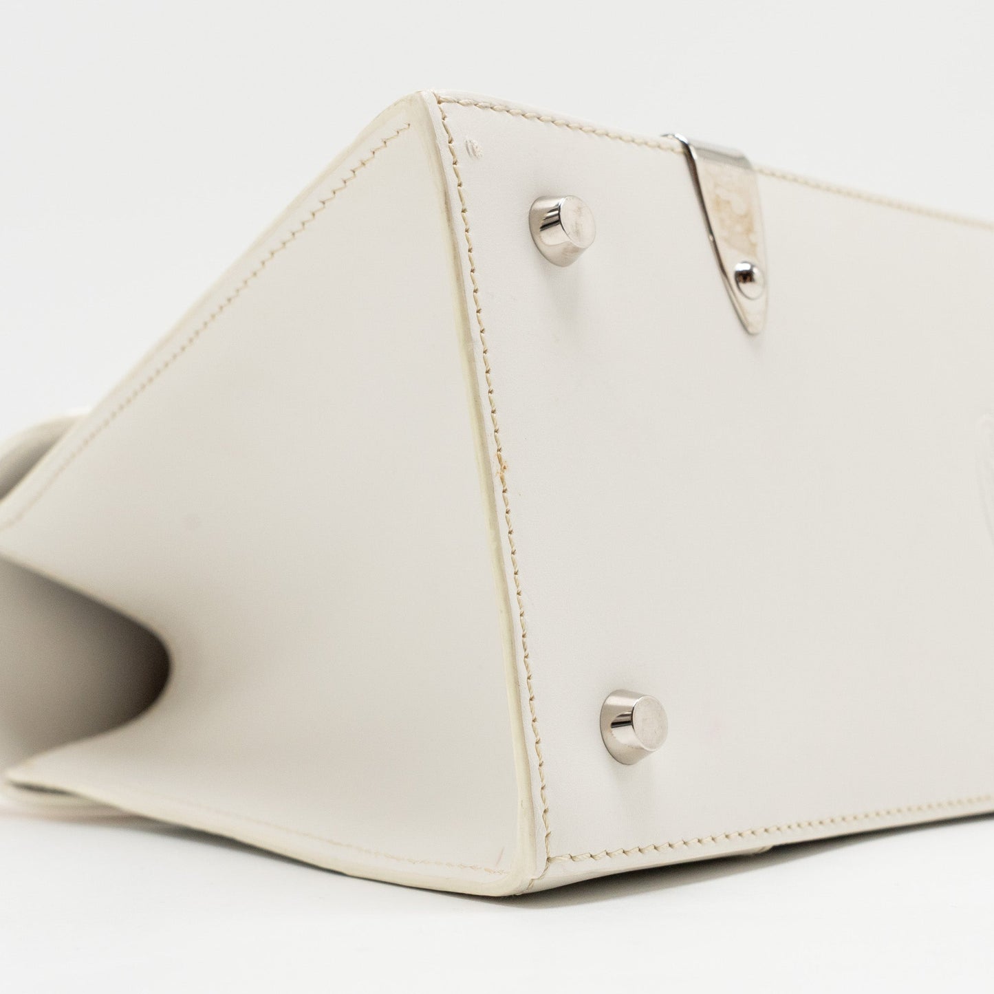 Goyard structured Saigon PM calfskin / canvas white SHW