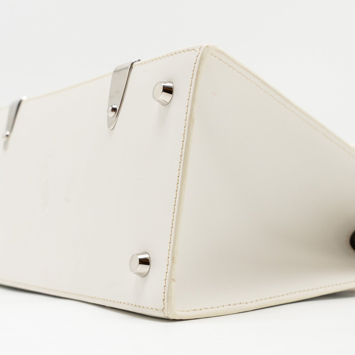 Goyard structured Saigon PM calfskin / canvas white SHW