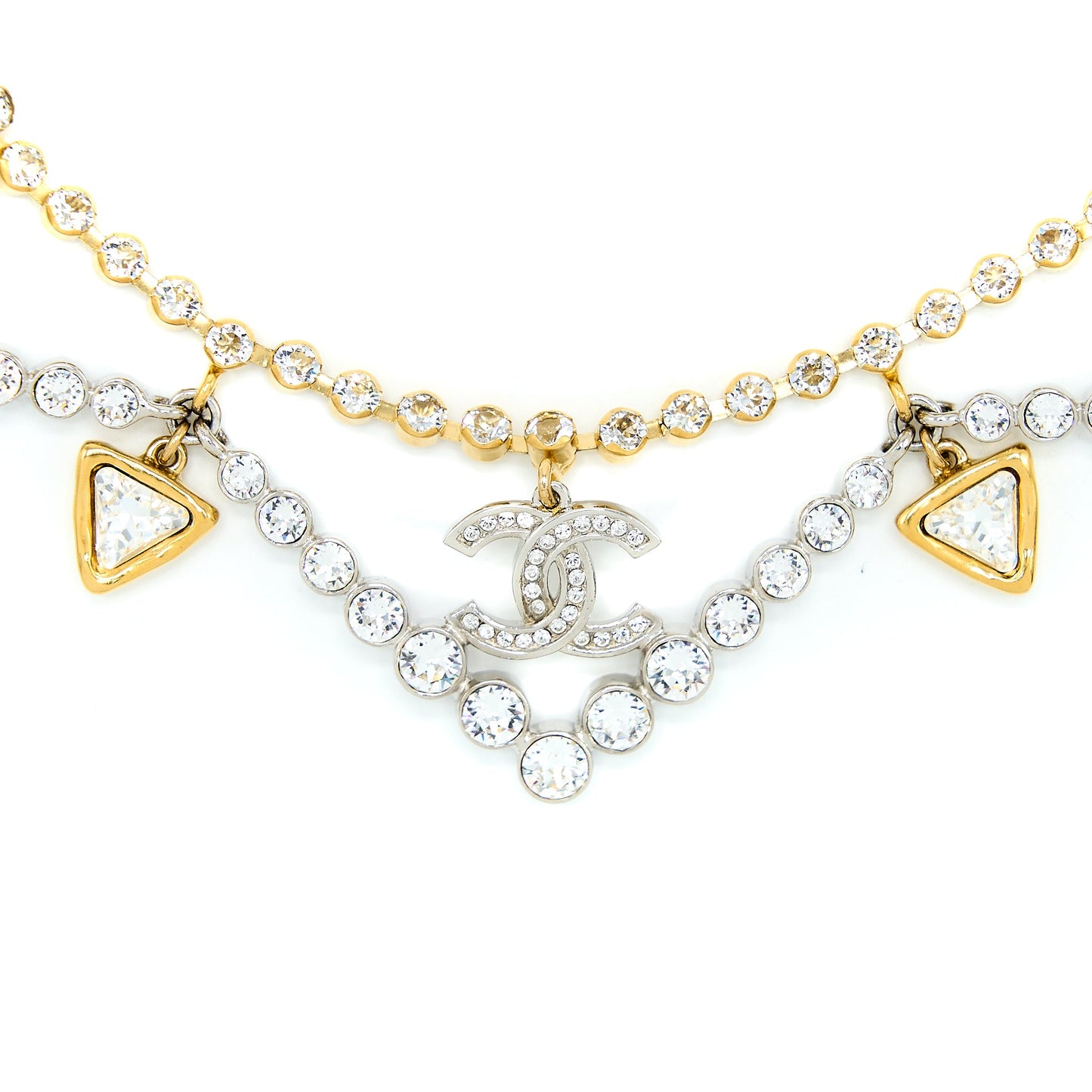 Chanel Crystal CC Choker Gold Tone