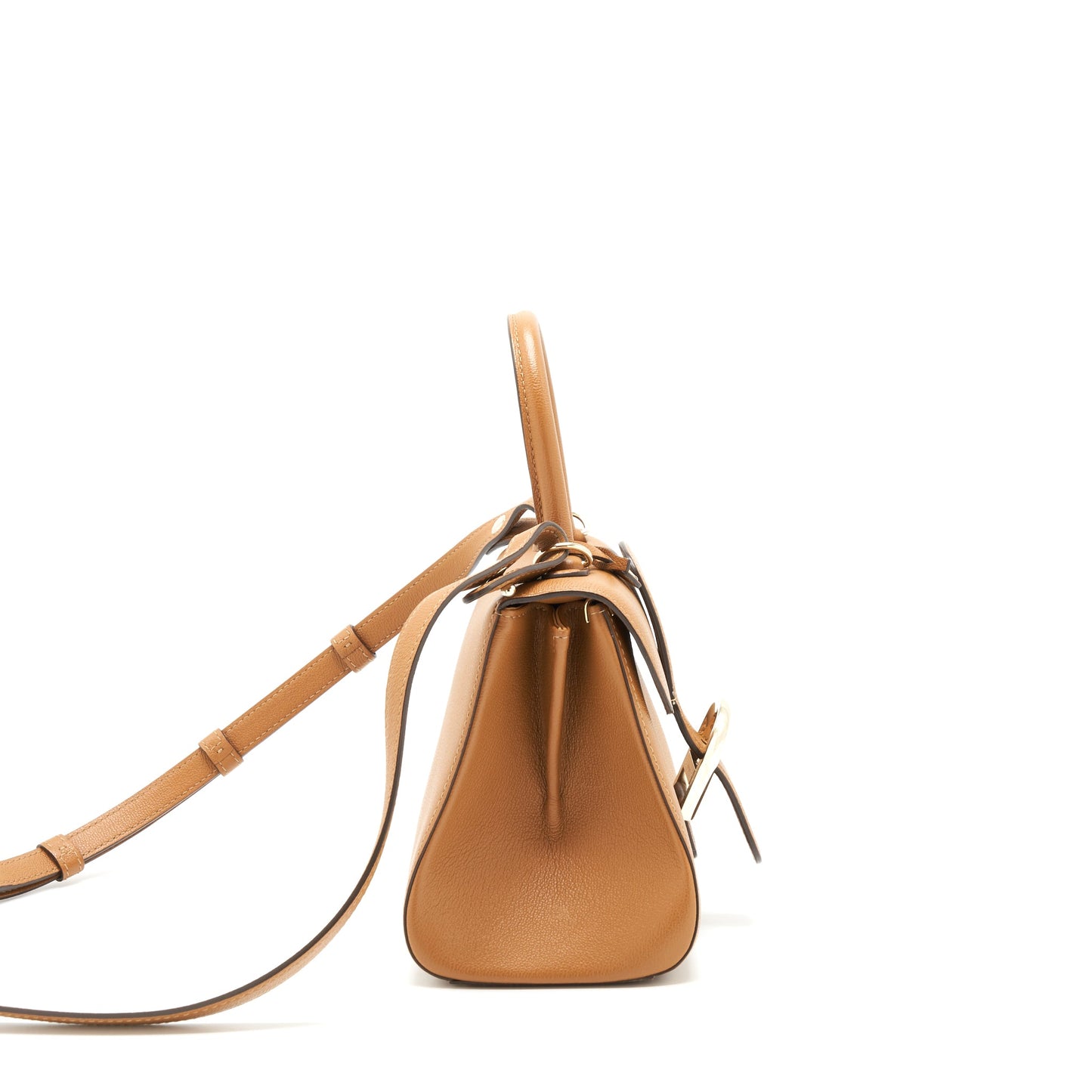 delvaux mini brilliant bag Grained Calfskin Gold GHW