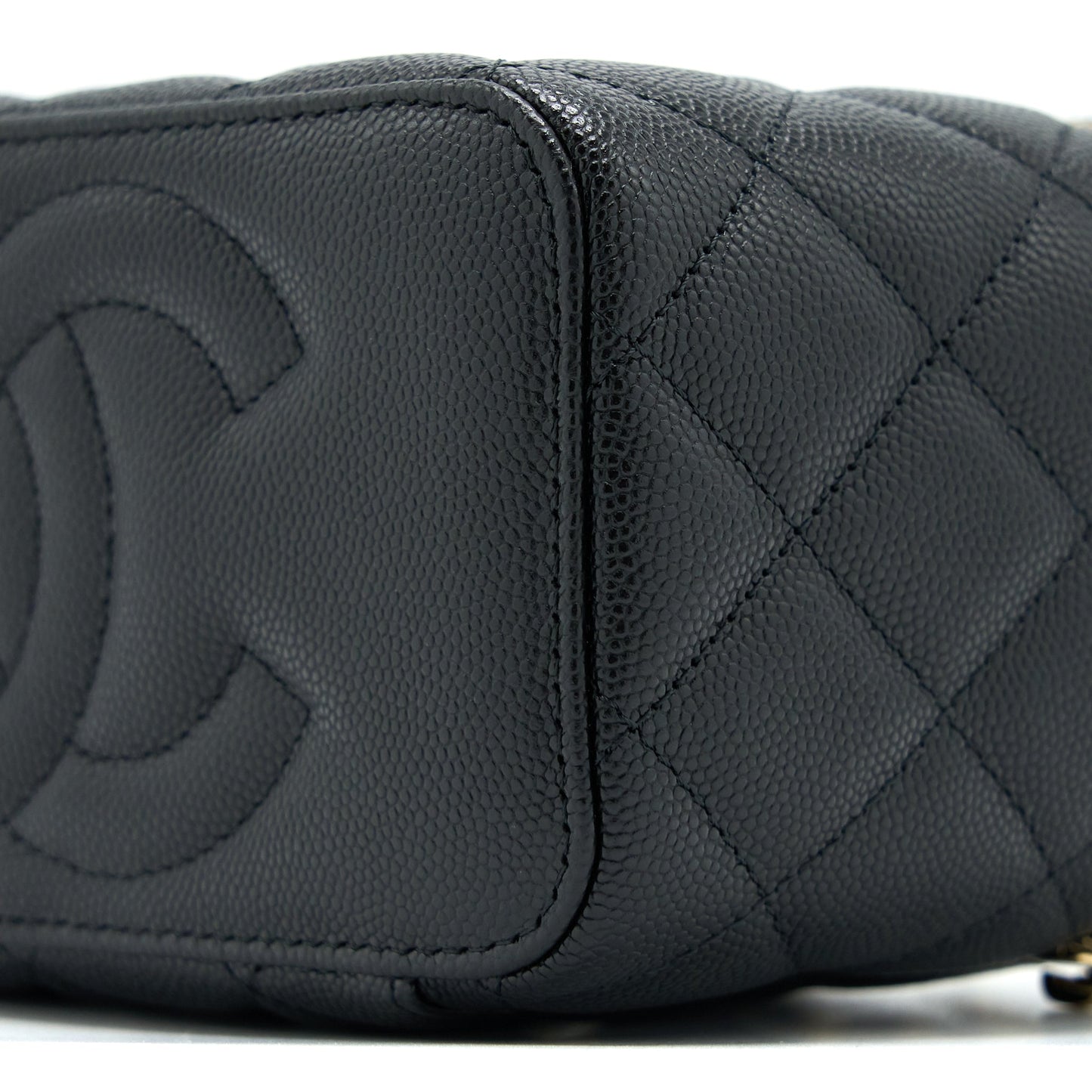 Chanel Long Vanity with Chain Caviar Black LGHW (Microchip)
