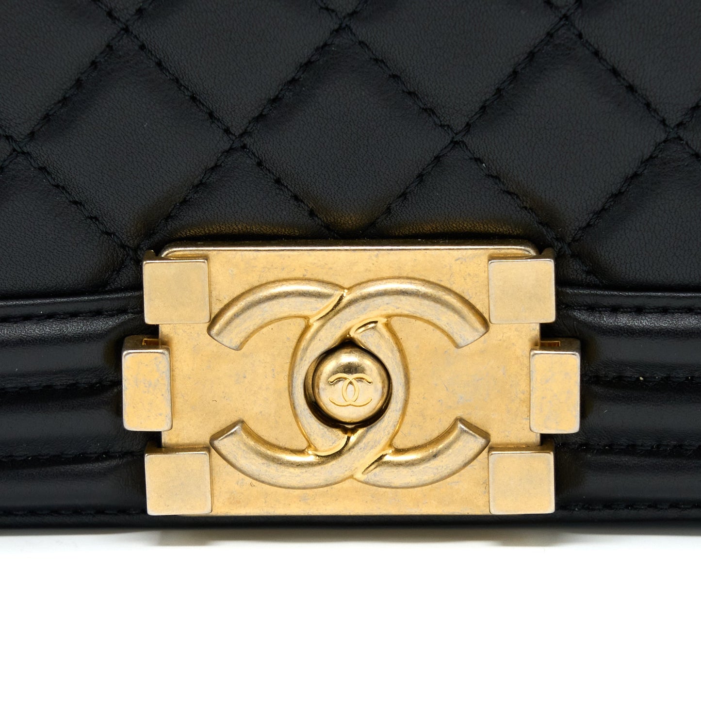 Chanel Medium Boy Bag Lambskin Black Brushed GHW
