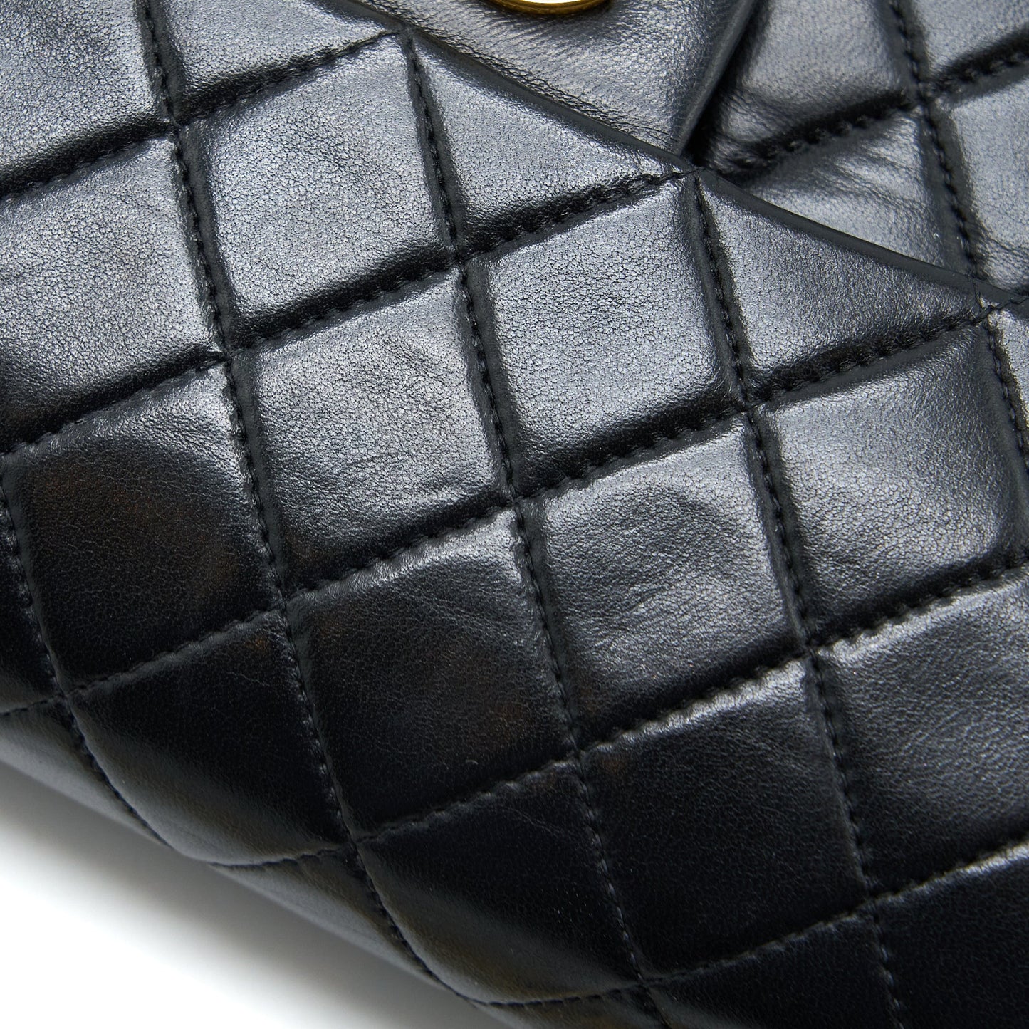 Chanel Vintage Small Classic Double Flap Bag Lambskin Black GHW