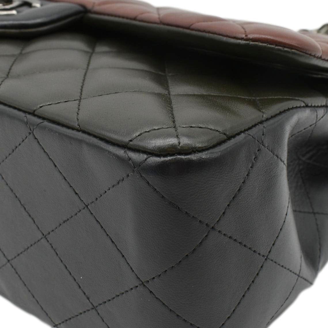 CHANEL Classic Double Flap Medium Quilted Leather Crossbody Tricolor