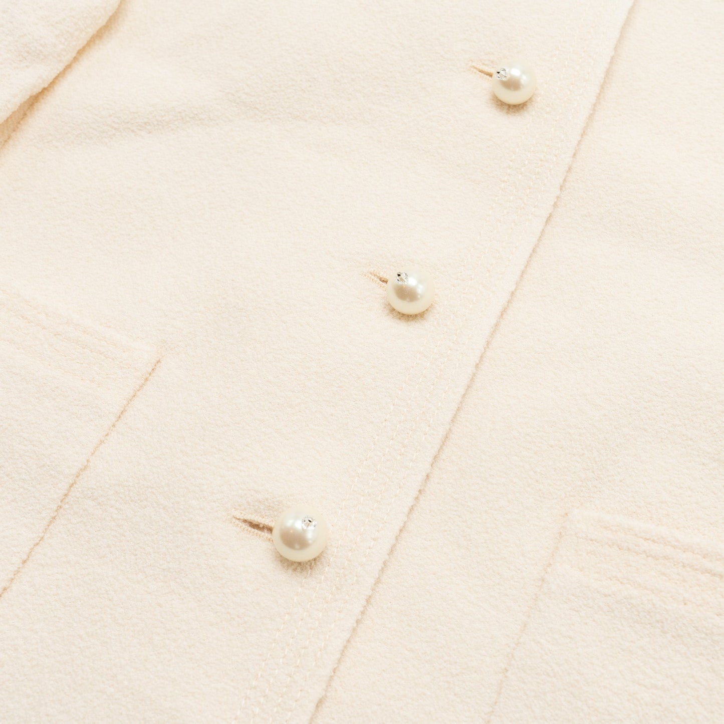 MIU MIU Size 36 Jacket Sequins/Wool Ivory