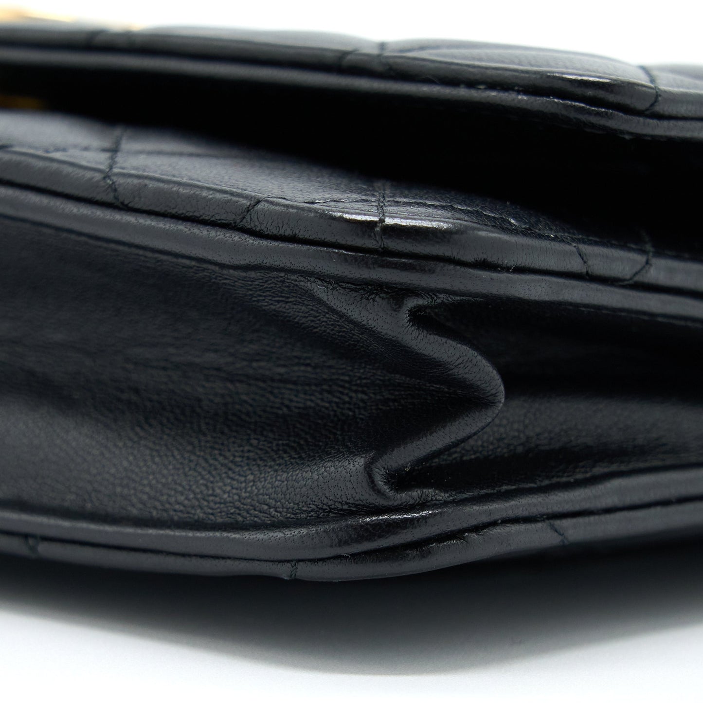 Chanel Detailed Top Handle Wallet on Chain Lambskin Black Brushed GHW (Microchip)