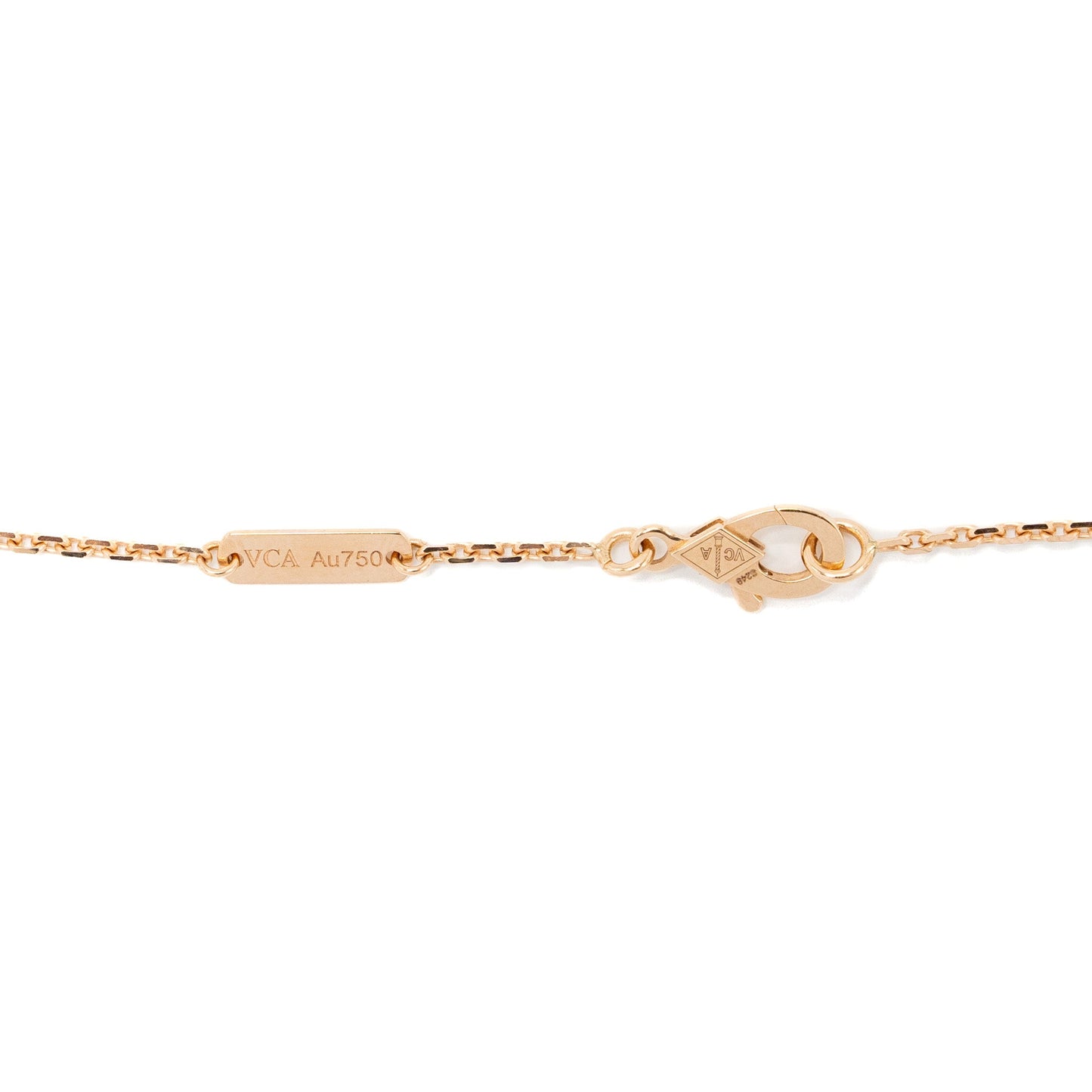 Van Cleef & Arpels 2023 Alhambra Holiday Limited Pendant Rose Gold/Silver Obsidian/Diamond