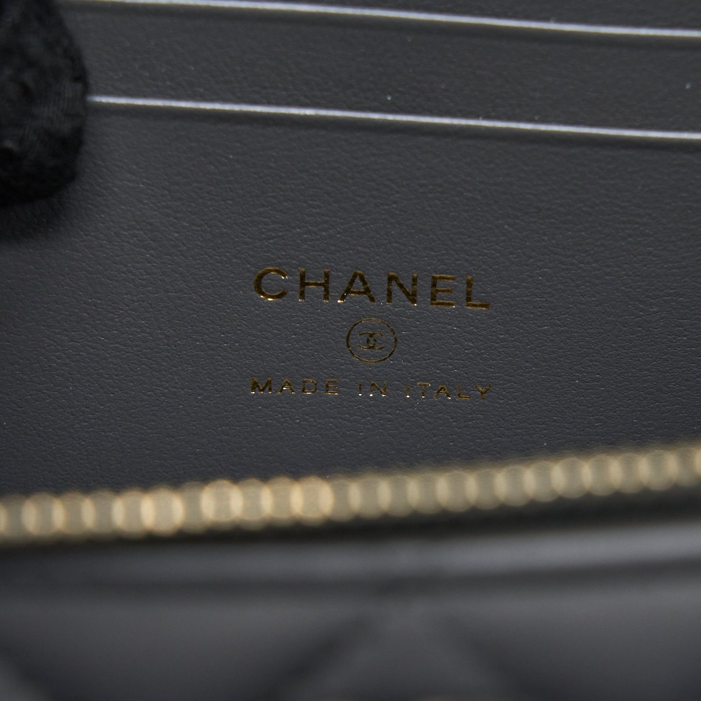 Chanel Top Handle Long Vanity with Chain Lambskin Grey LGHW (Microchip)
