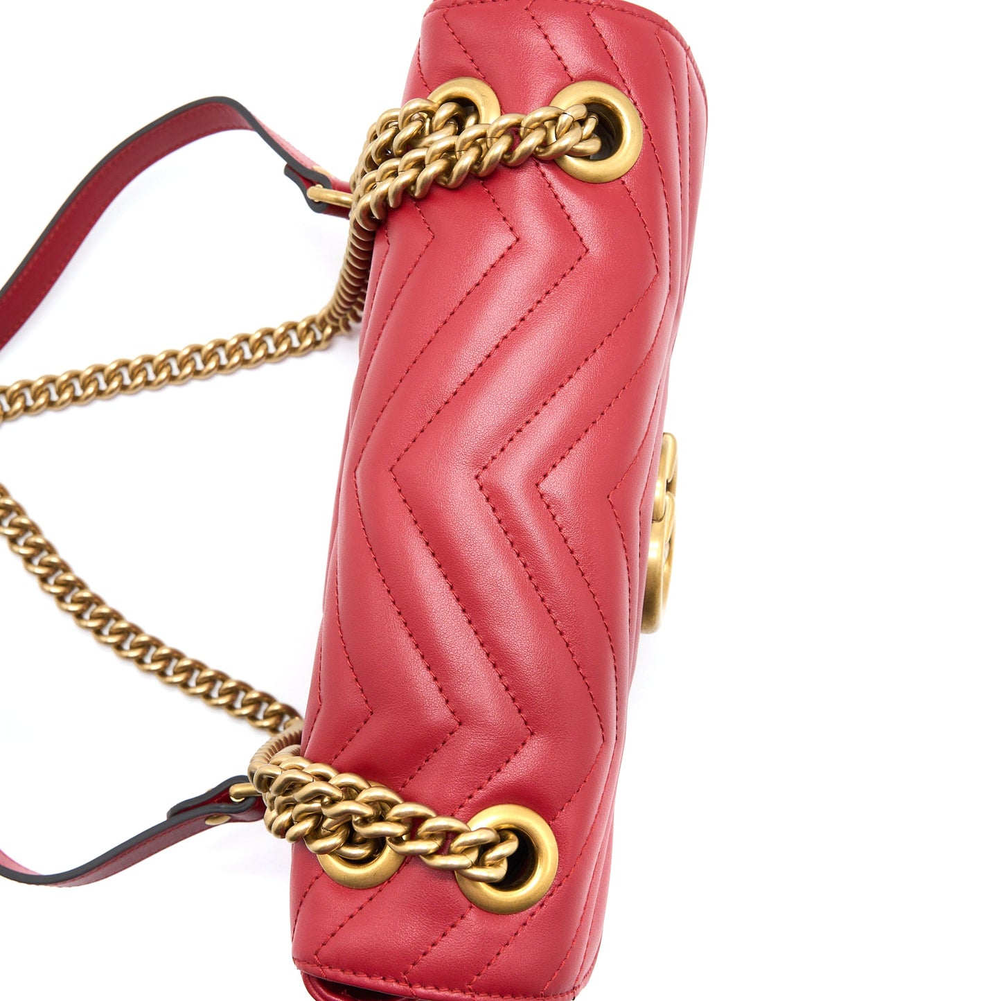 Gucci Small GG Marmont Bag Calfskin Red Brushed GHW