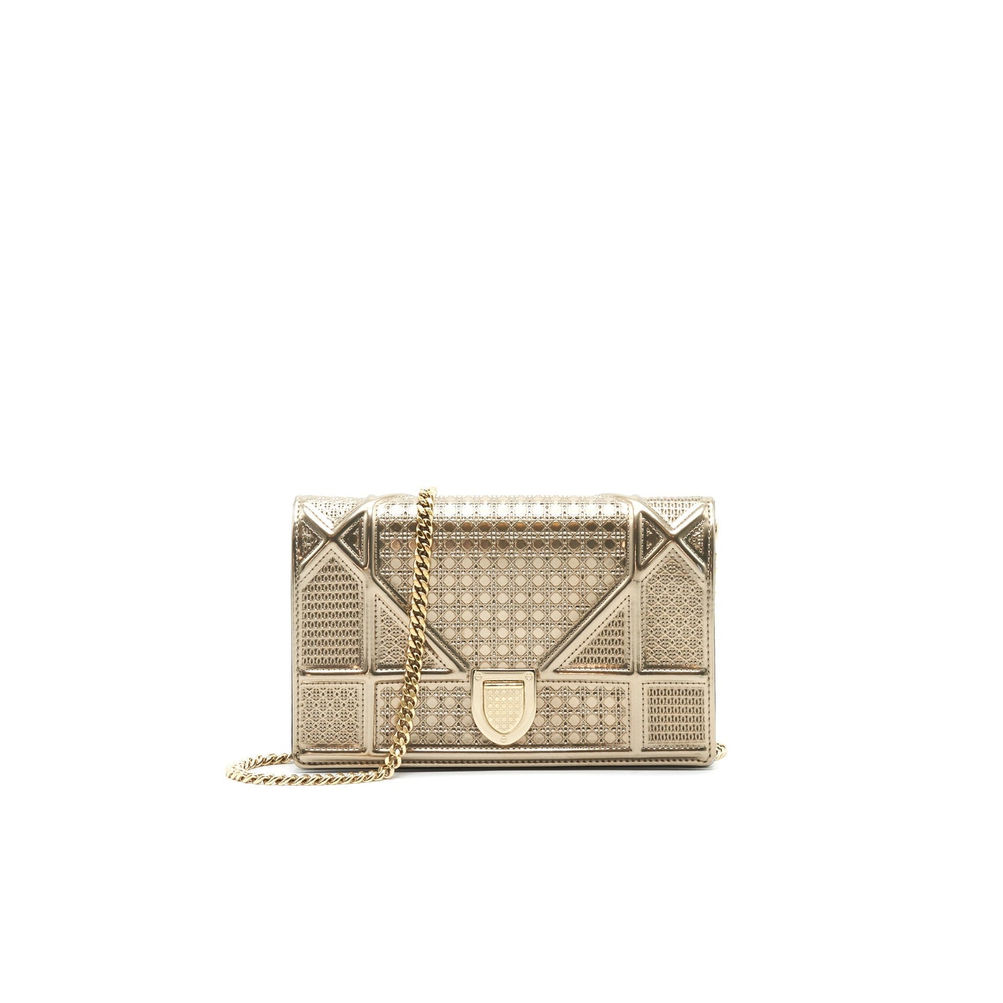 Luxury Dior Luxury Diorama Wallet on Chain metallic Gold with GHW