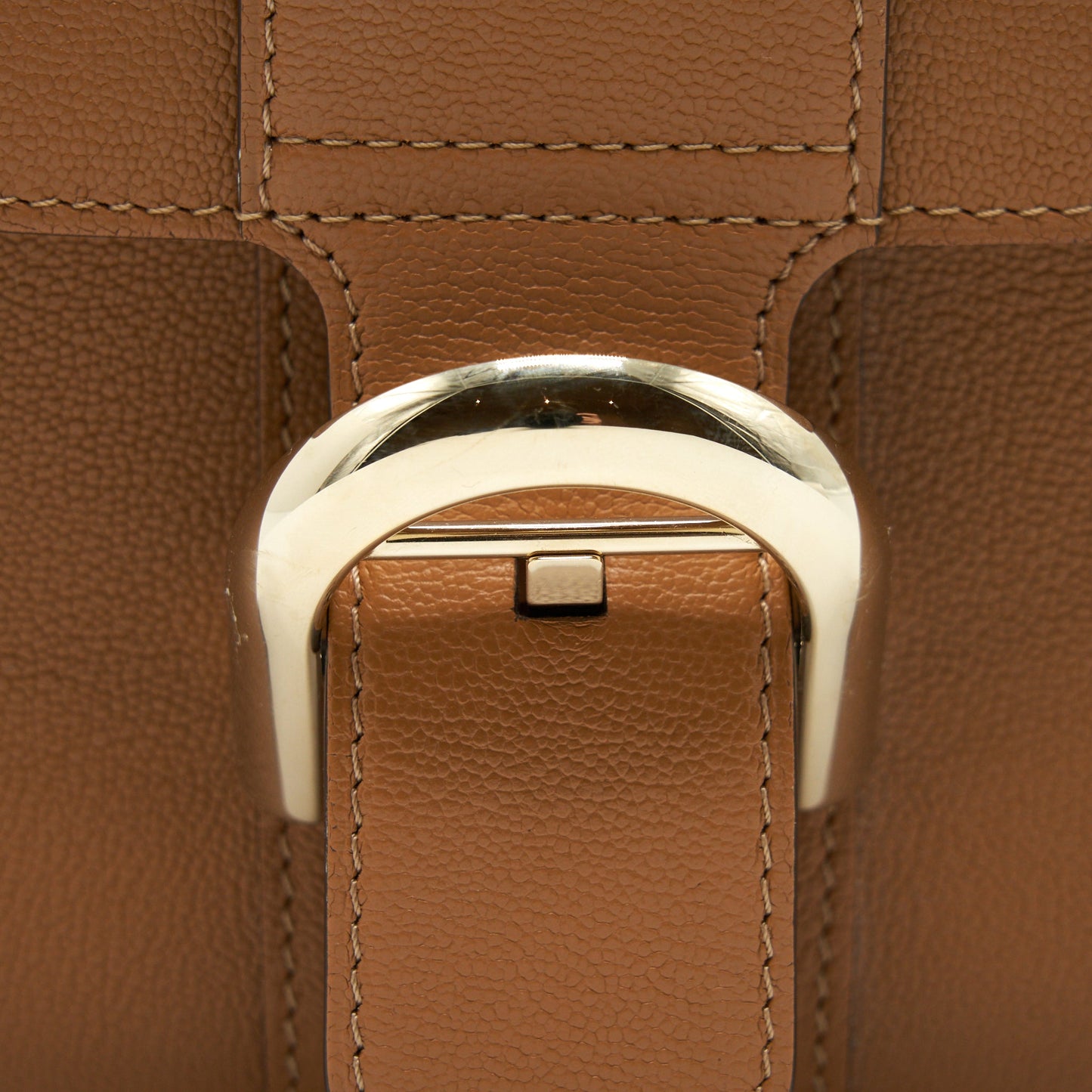 delvaux mini brilliant bag Grained Calfskin Gold GHW