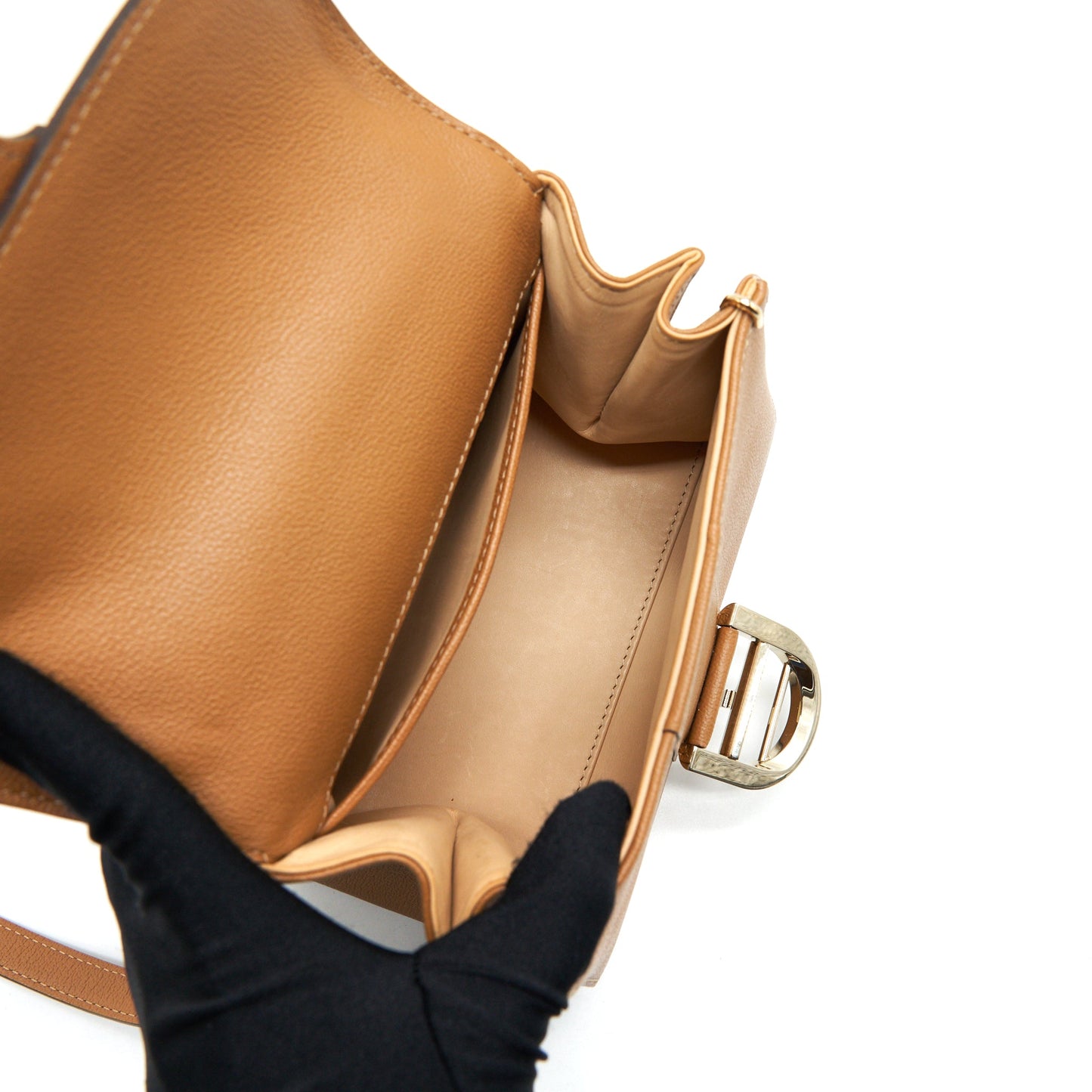 delvaux mini brilliant bag Grained Calfskin Gold GHW