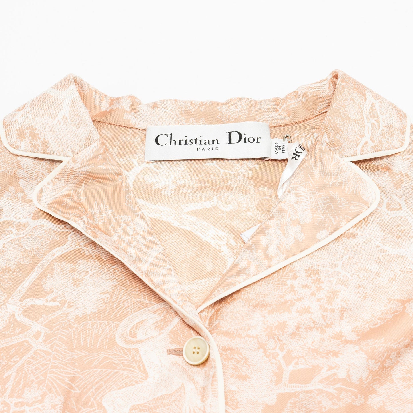 Luxury Dior Size 34 Toile De Jouy Shirt Silk Pink/White