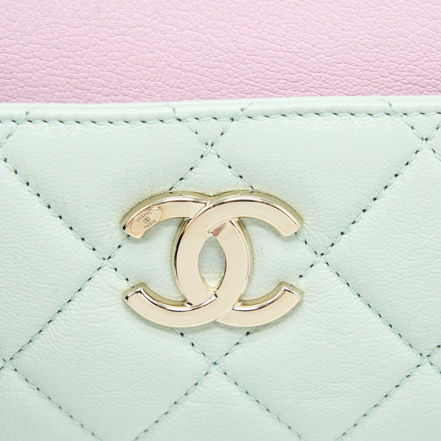 Chanel Small Camera Case Tricolour Goatskin Green Blue Pink LGHW