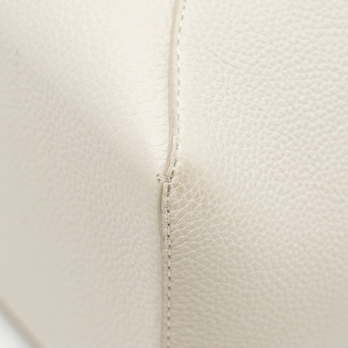 Loewe Small Puzzle Bag Grained Calfskin White SHW