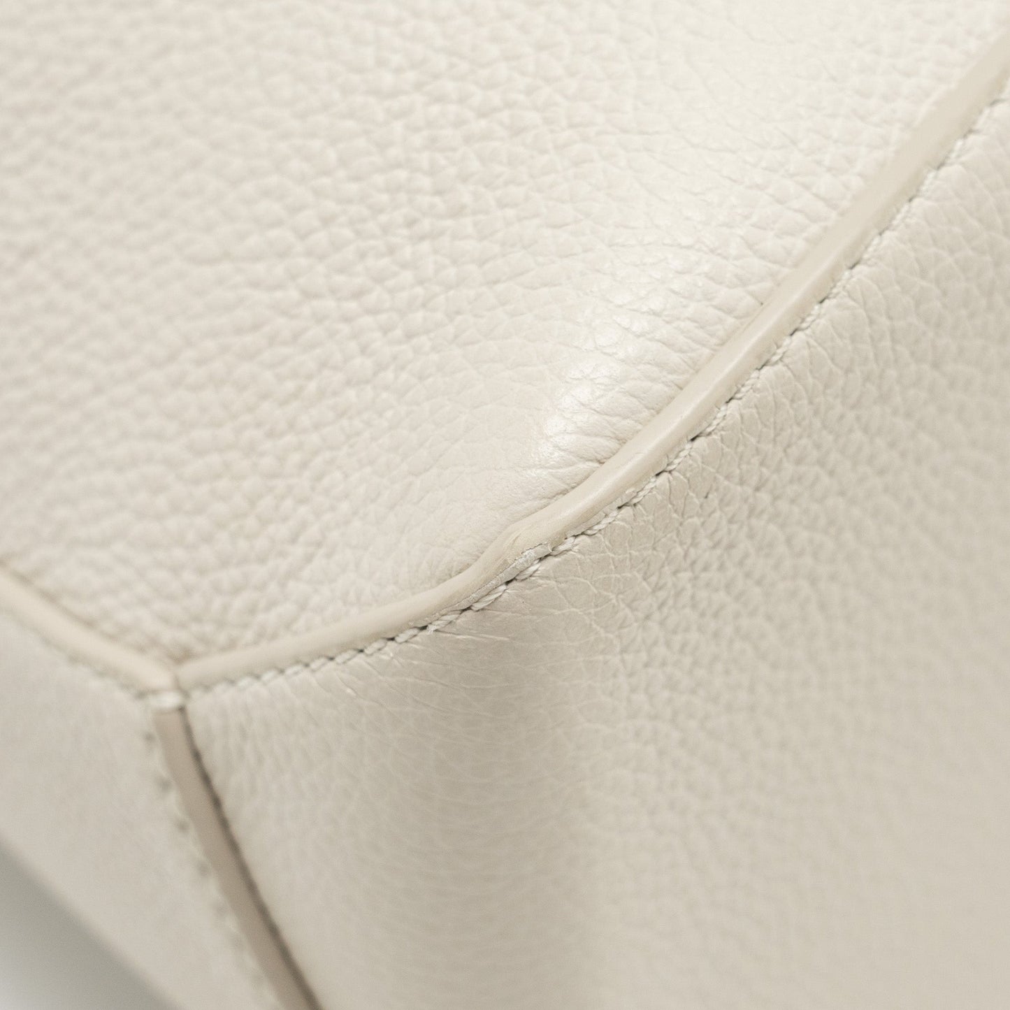 Loewe Small Puzzle Bag Grained Calfskin White SHW