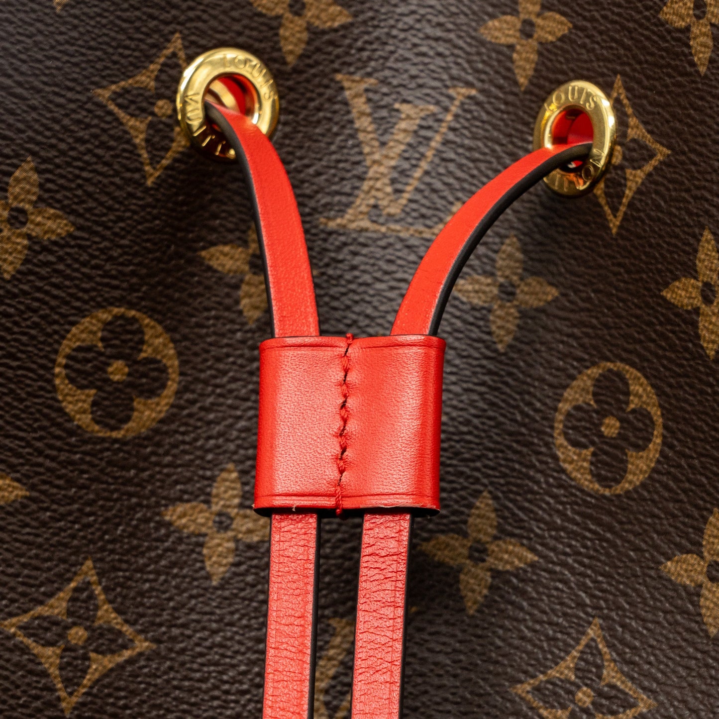 Louis Vuitton neonoe monogram canvas / red GHW