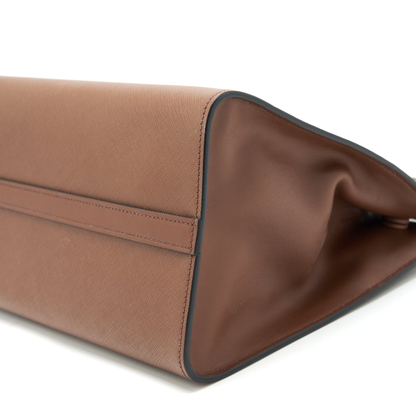 PRADA Saffiano Borda Bag Brown GHW