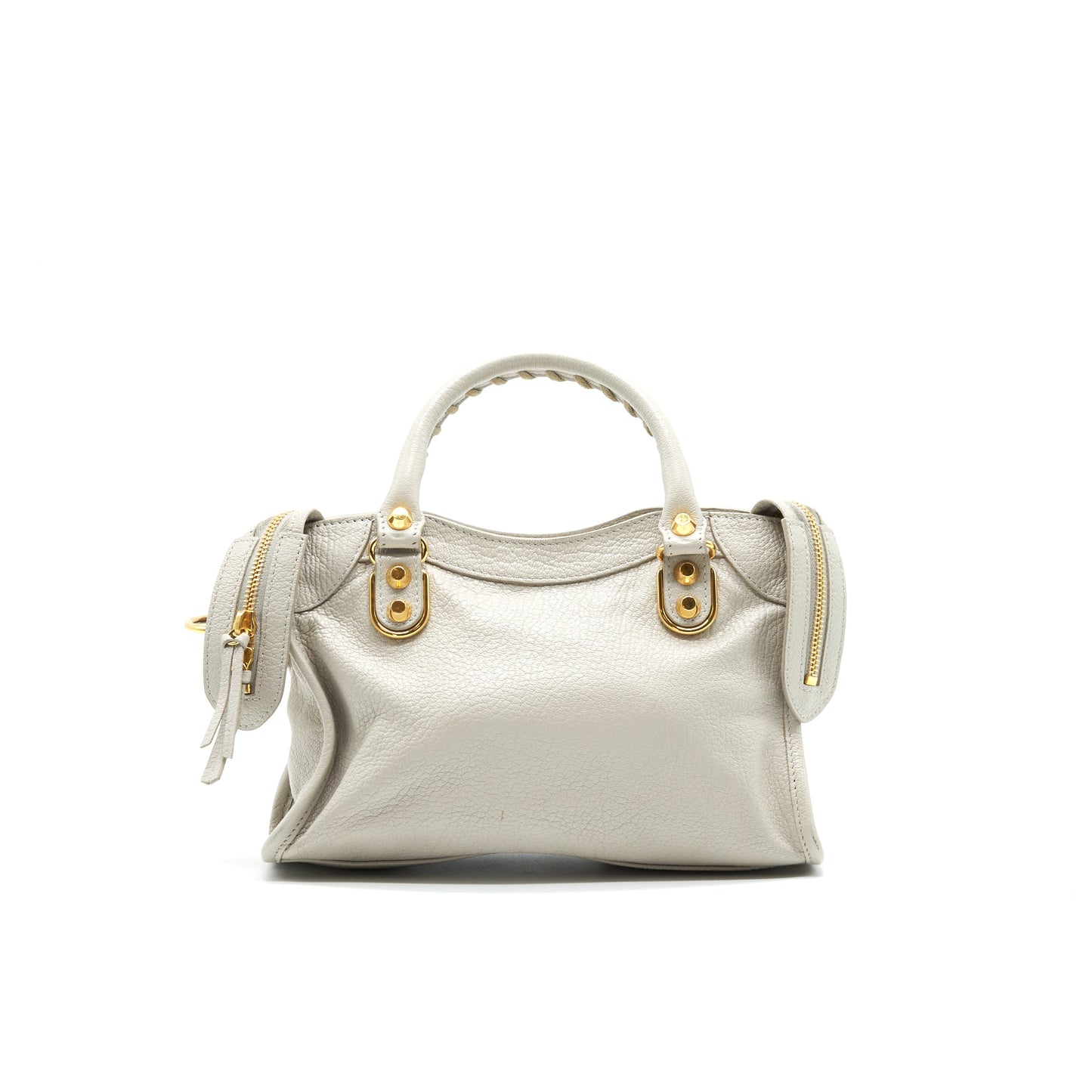 BALENCIAGA MINI GIANT CITY CROSSBODY BAG LIGHT GREY GHW