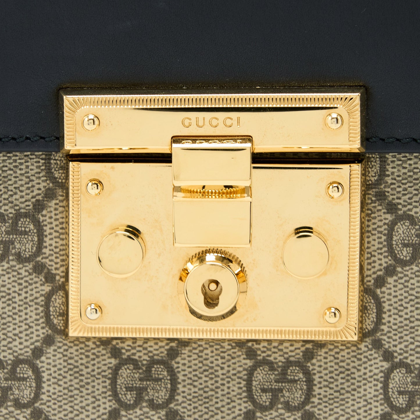 Gucci Padlock GG Supreme Top Handle Bag GHW