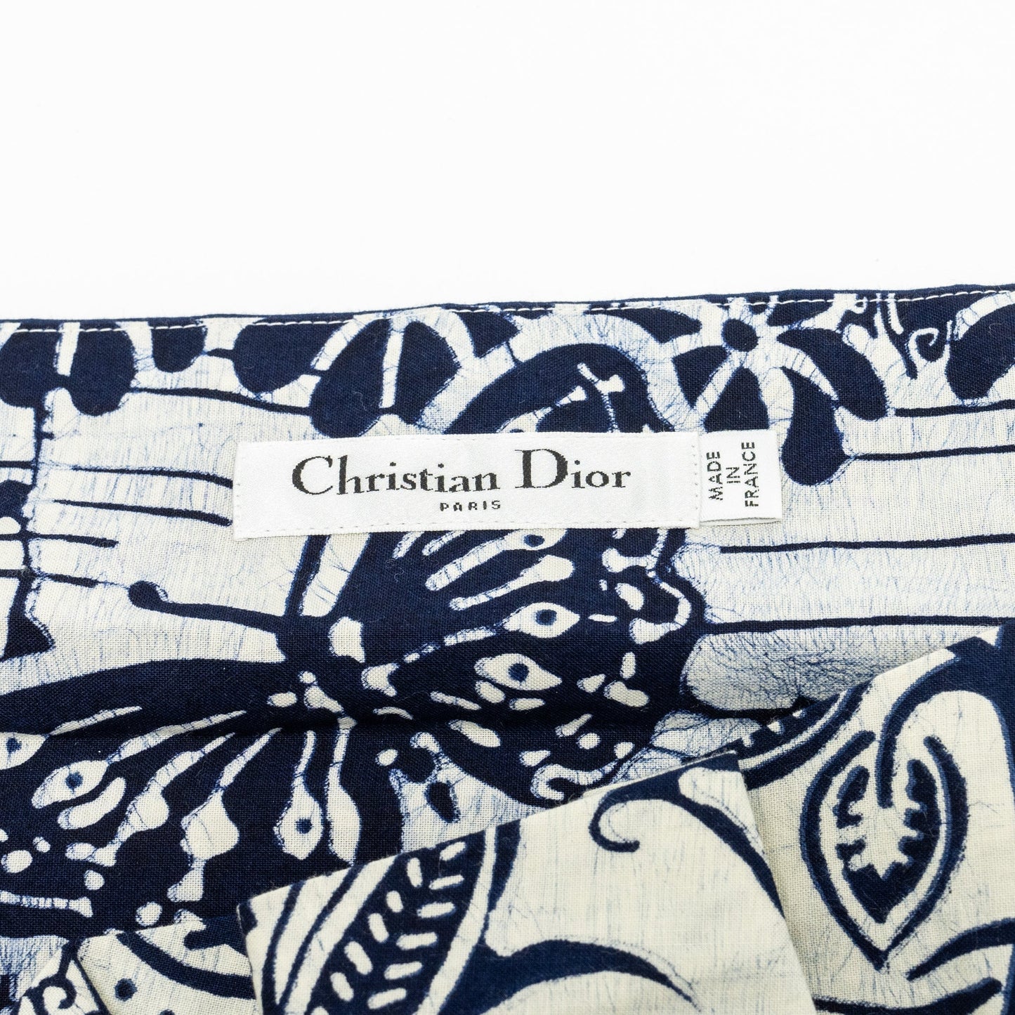 Luxury Dior Size 34 Dress Fantaisie Cotton Navy/White