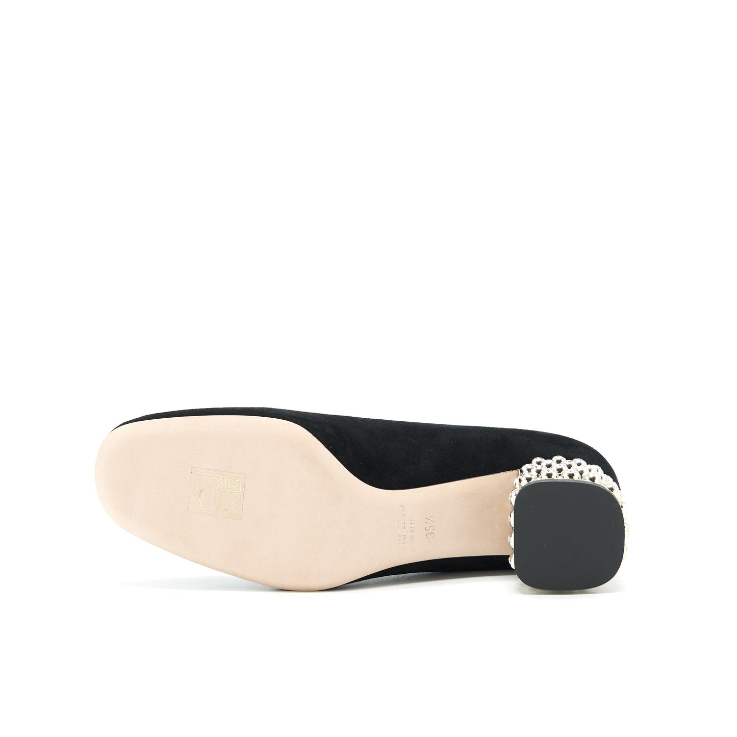 miumiu size 35.5 Suede Crystal Heel Pumps