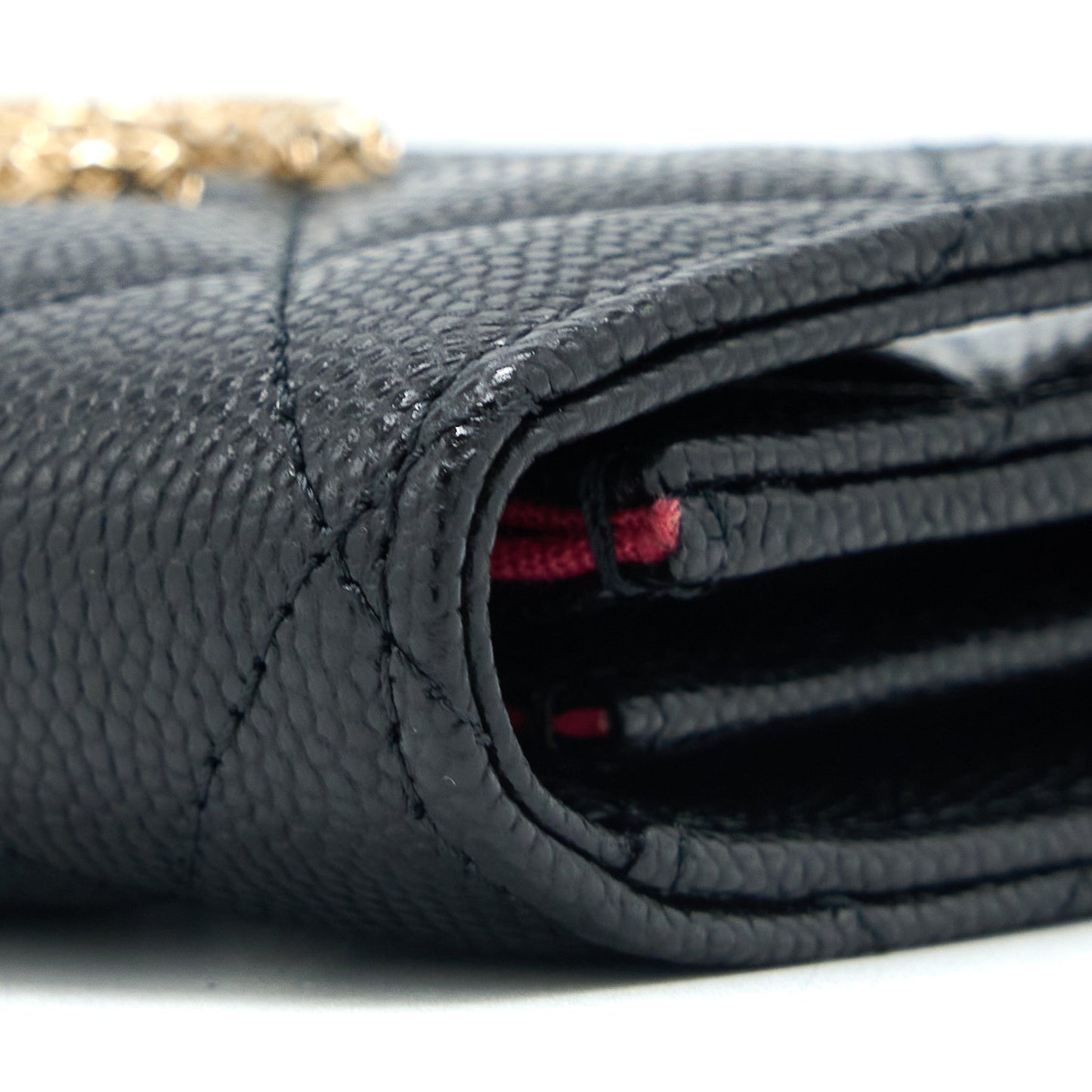 Chanel 23P Detailed CC logo Flap Card Holder Caviar Black LGHW (Microchip)