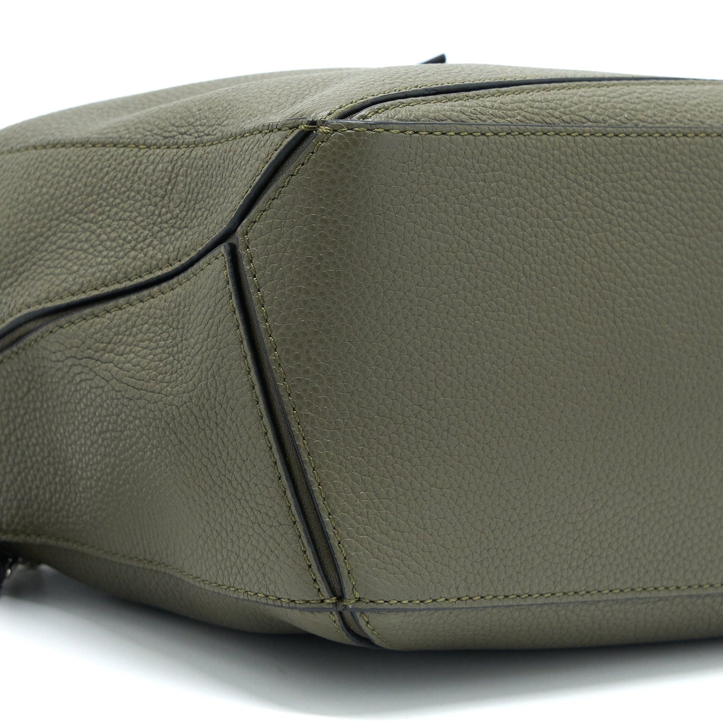 Loewe Small Puzzle Bag Grained Calfskin Dark Khaki Green SHW