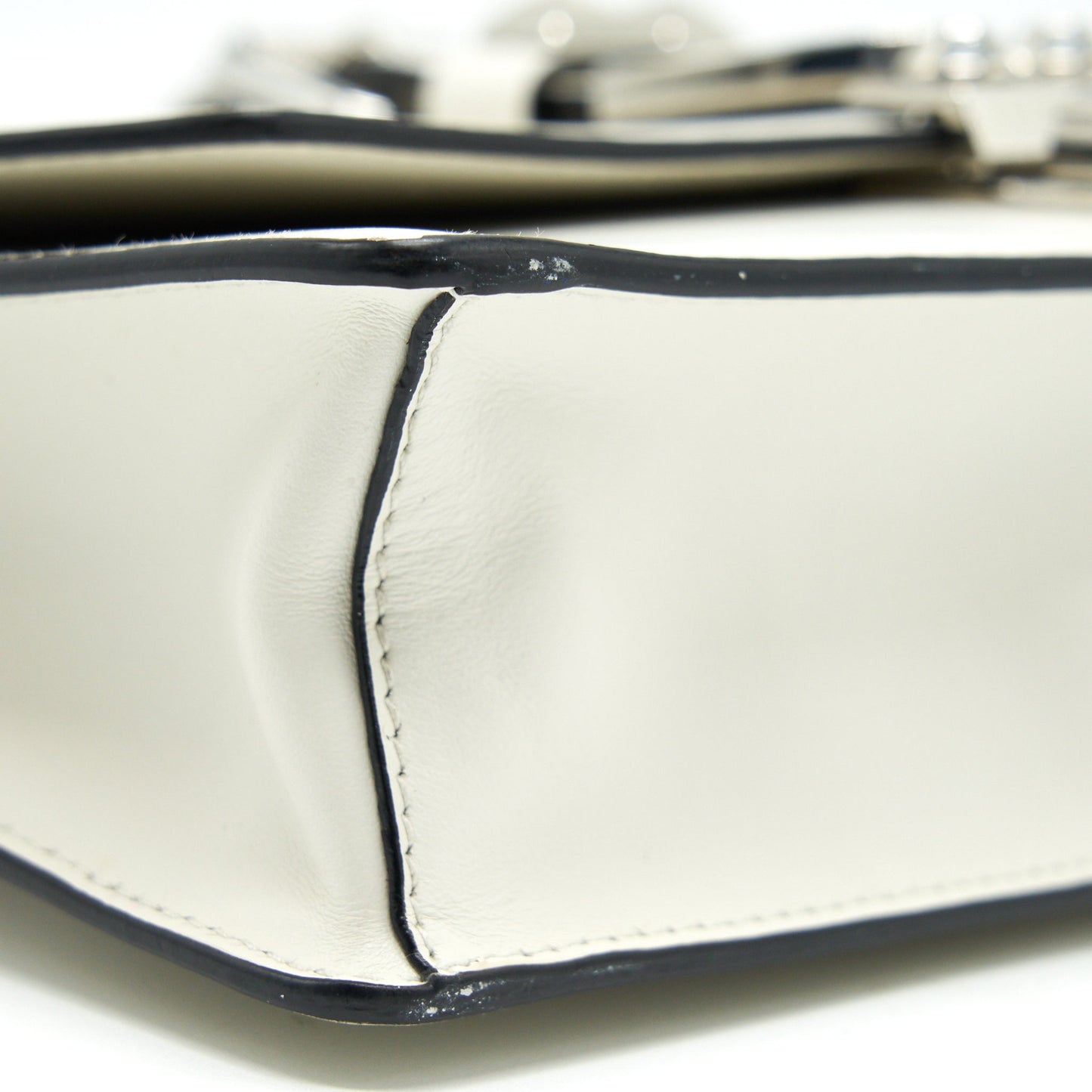 Prada Woman's Messenger Bag White with SHW