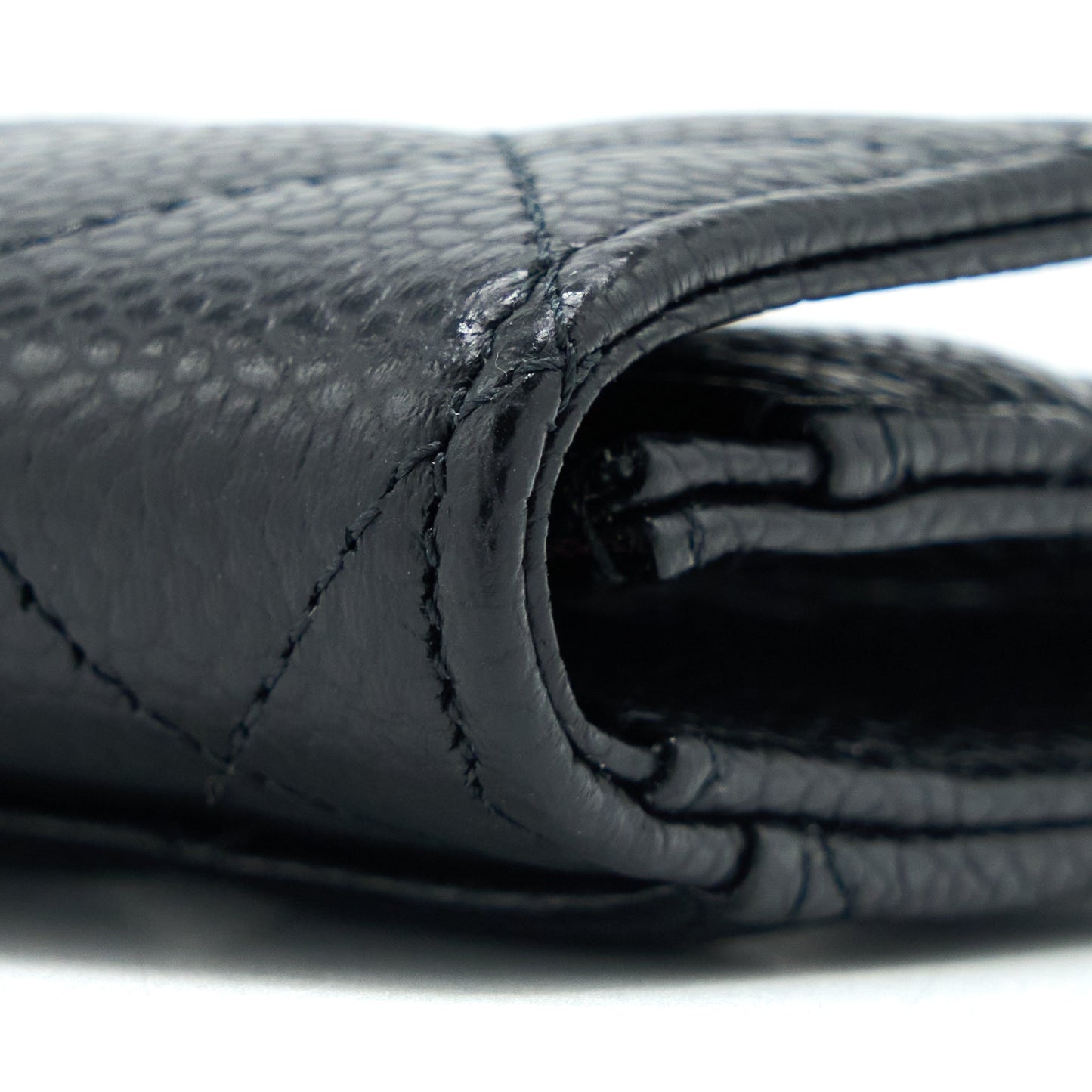 Chanel Classic Quilted Flap Card Holder Caviar Black SHW (Microchip)