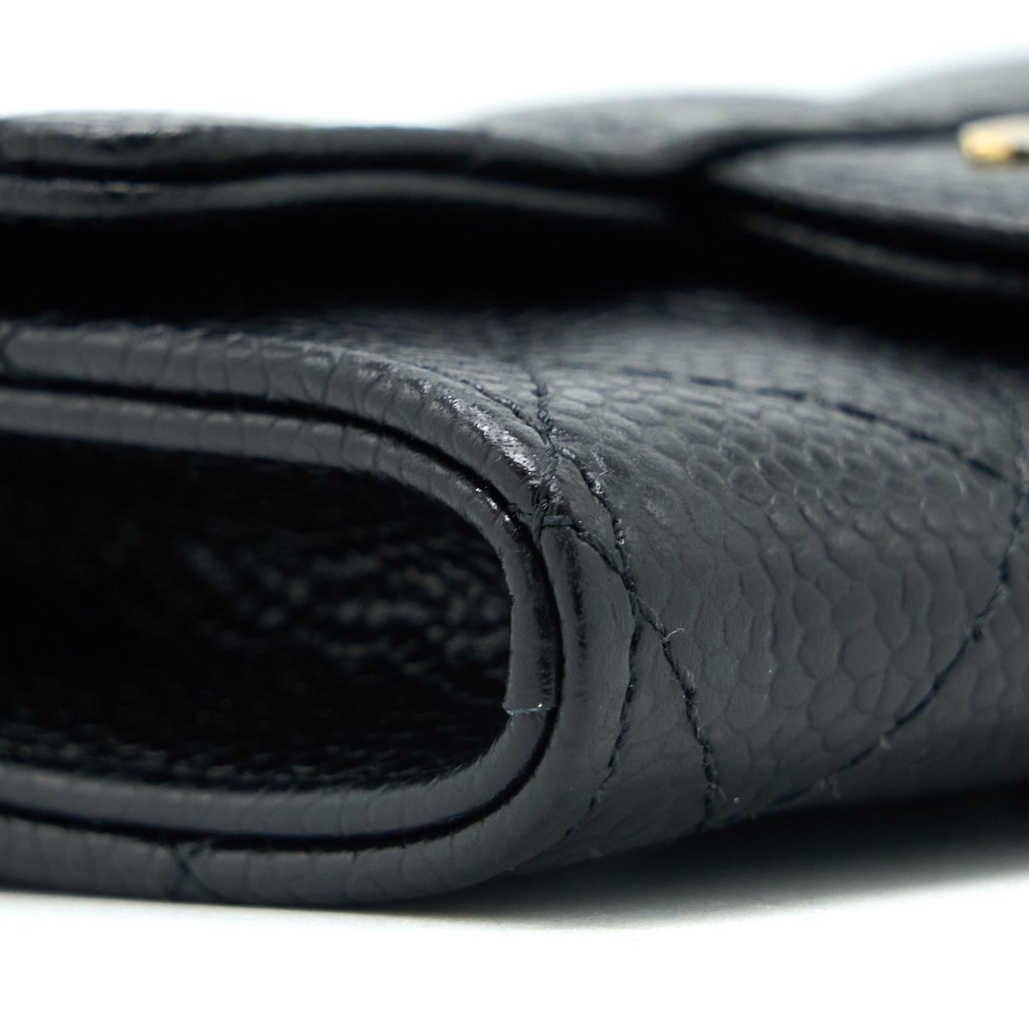 Chanel Classic Quilted Flap Card Holder Caviar Black GHW (Microchip)
