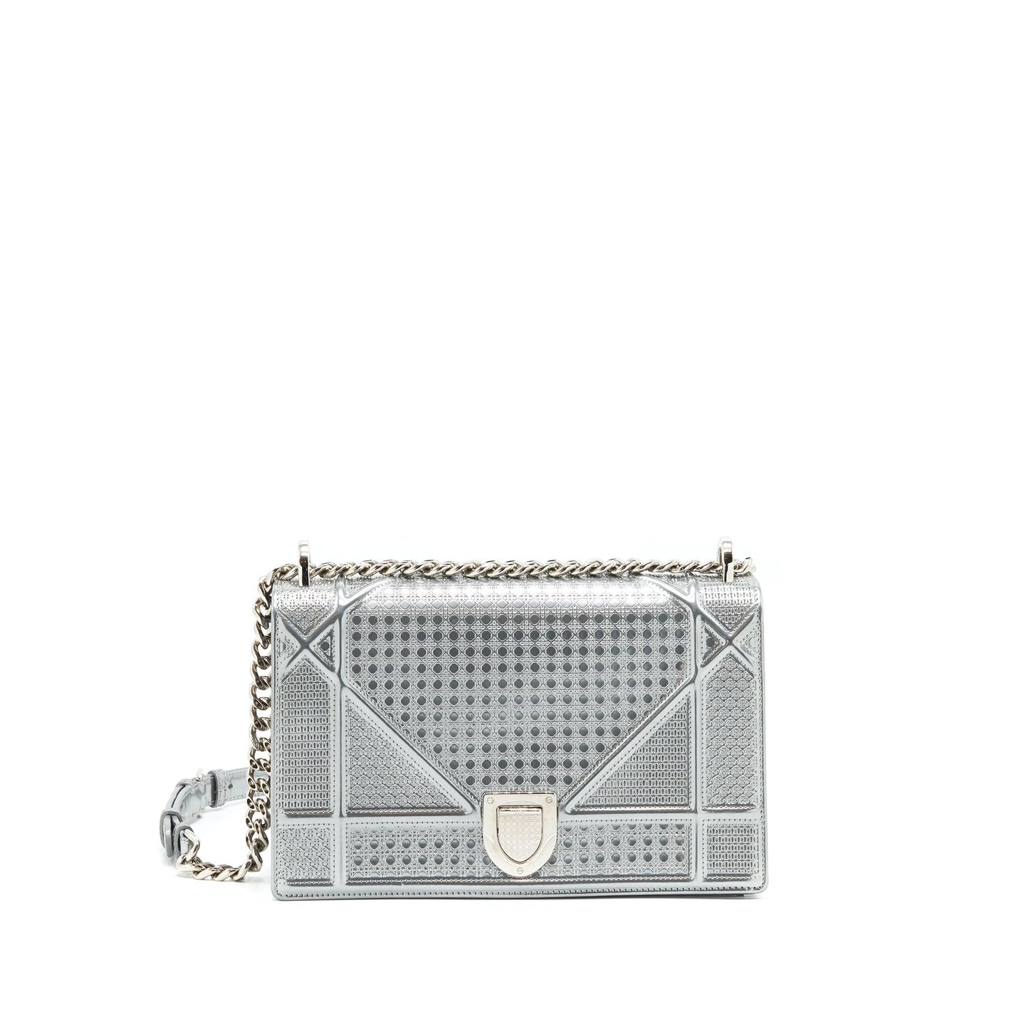 Luxury Dior Medium Luxury Diorama Metallic Silver SHW