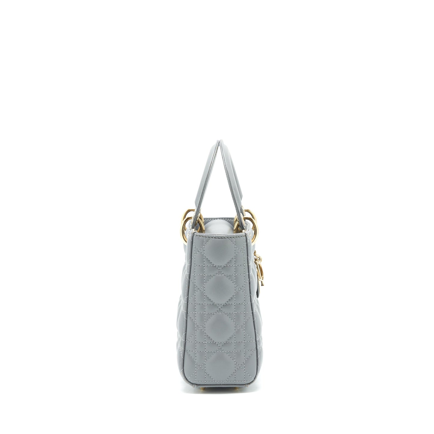 Christian Luxury Dior small Lady Luxury Dior Lambskin Grey GHW