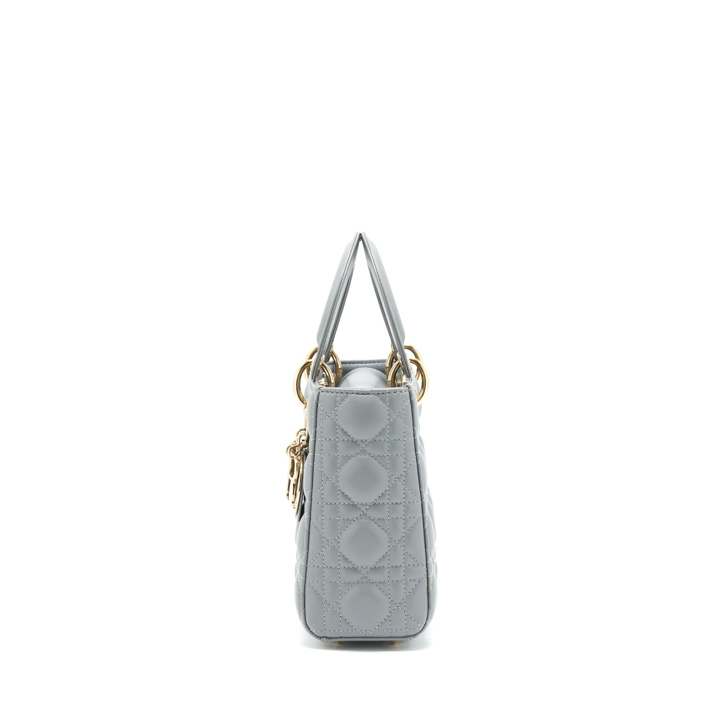 Christian Luxury Dior small Lady Luxury Dior Lambskin Grey GHW