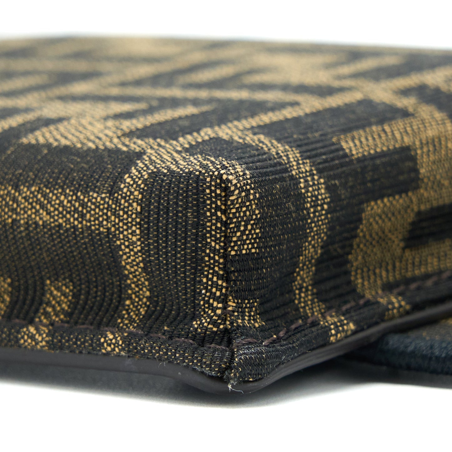 Fendi Bag Strap with Phone Pouch FF Jacquard Canvas Brown GHW