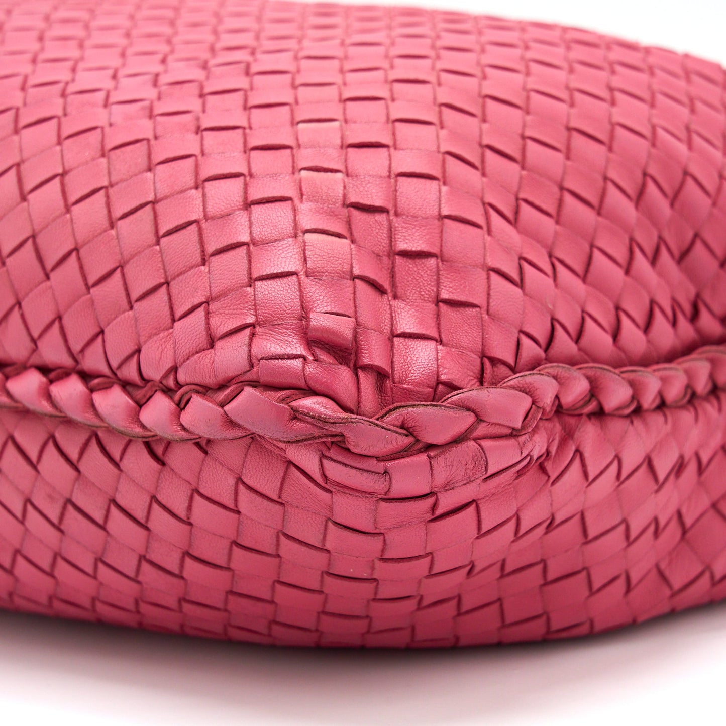 Bottega Veneta Intercciato Hobo Bag Pink GHW