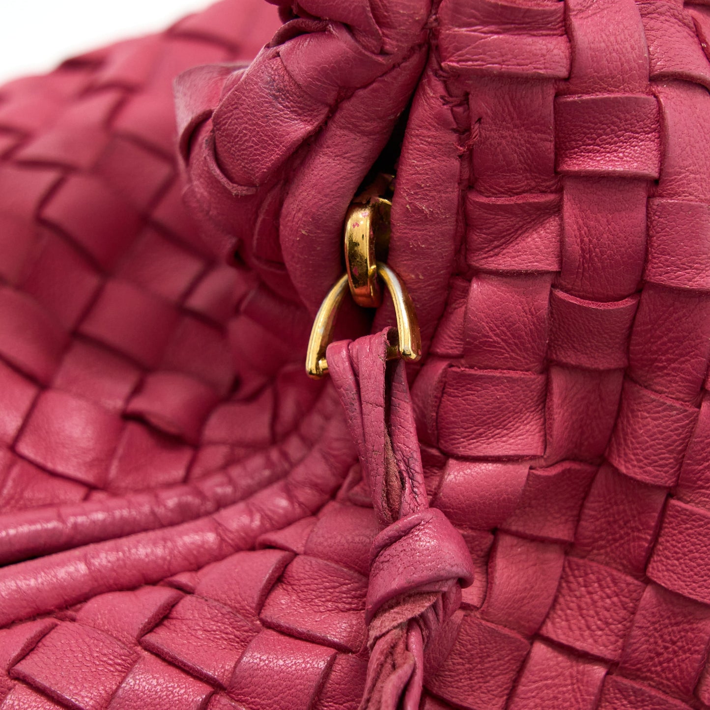 Bottega Veneta Intercciato Hobo Bag Pink GHW