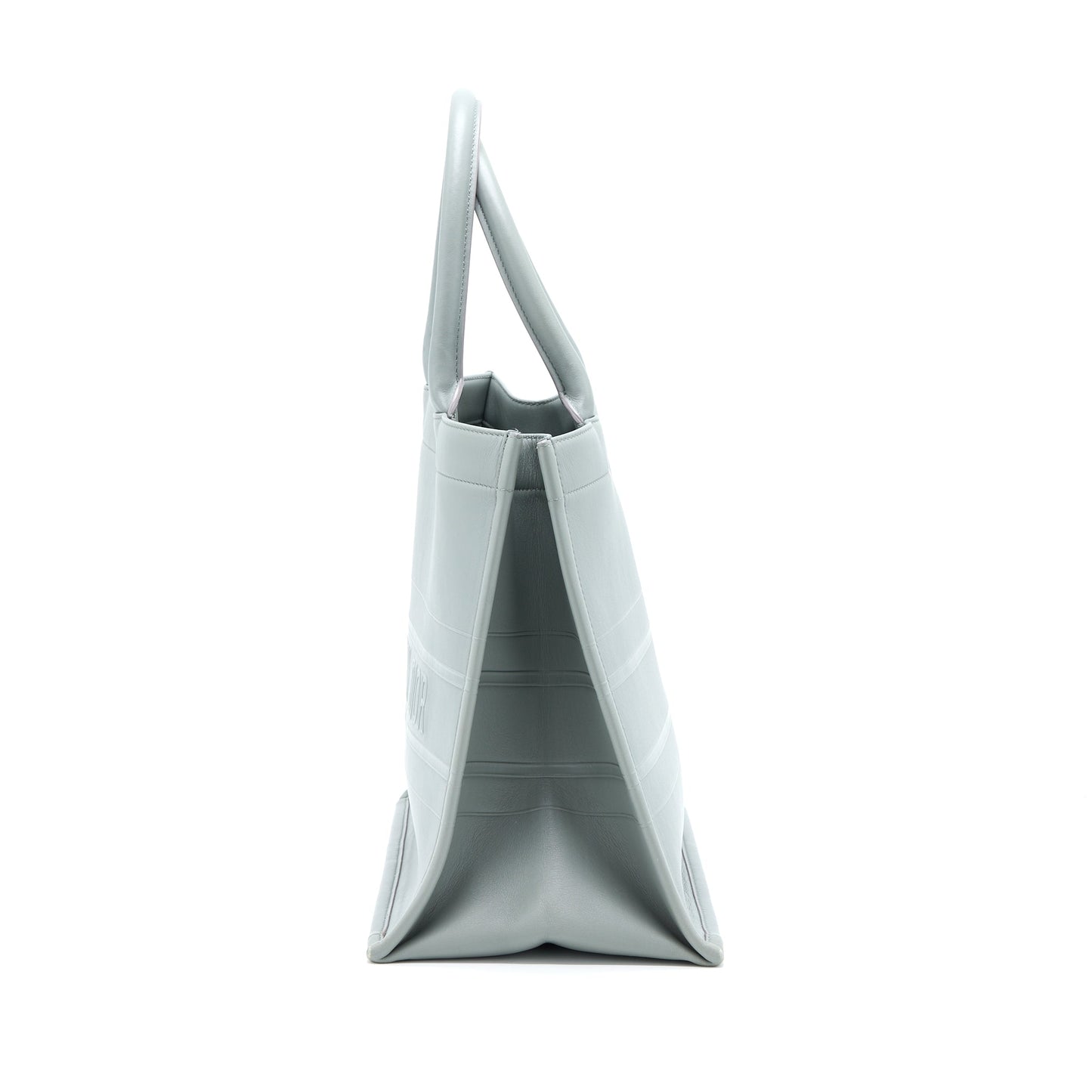 Luxury Dior Medium Book Tote Embossed Calfskin Grey