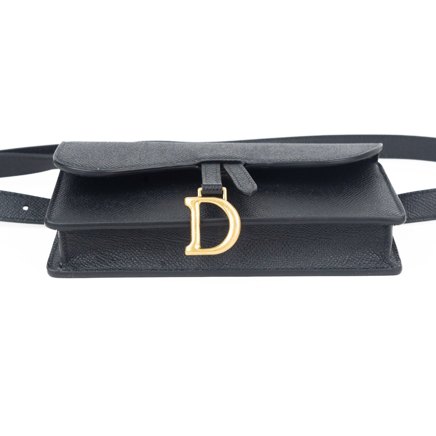 Dior Saddle Belt Pouch in Black Grained Calfskin