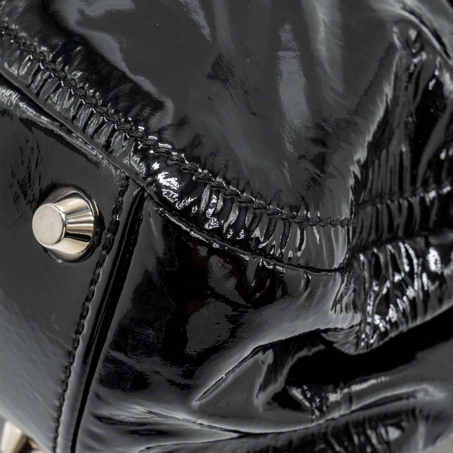 Miu Miu Turnlock Tote Bag Patent Black SHW
