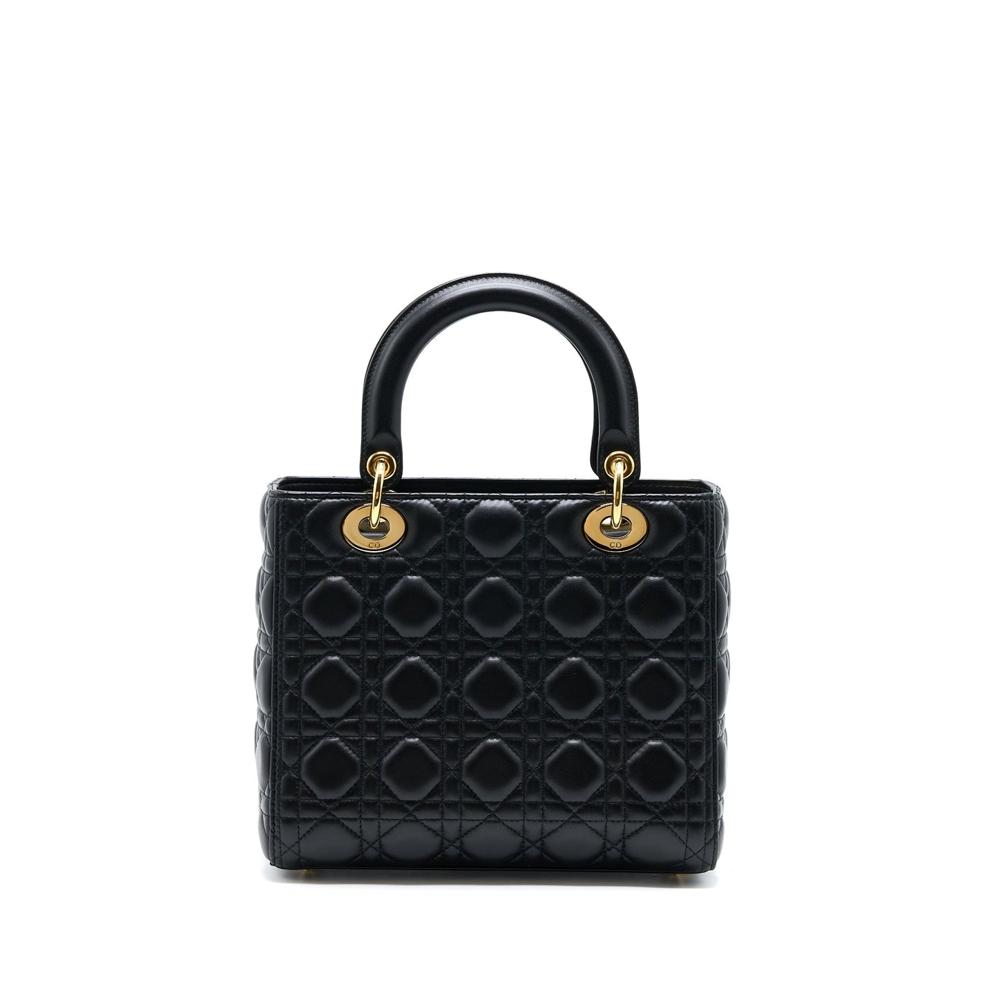 Luxury Dior Medium Lady Luxury Dior Lambskin Black GHW
