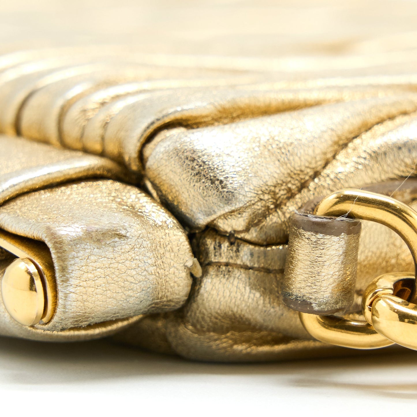 Miu Miu Matelasse Crossbody Bag Gold GHW