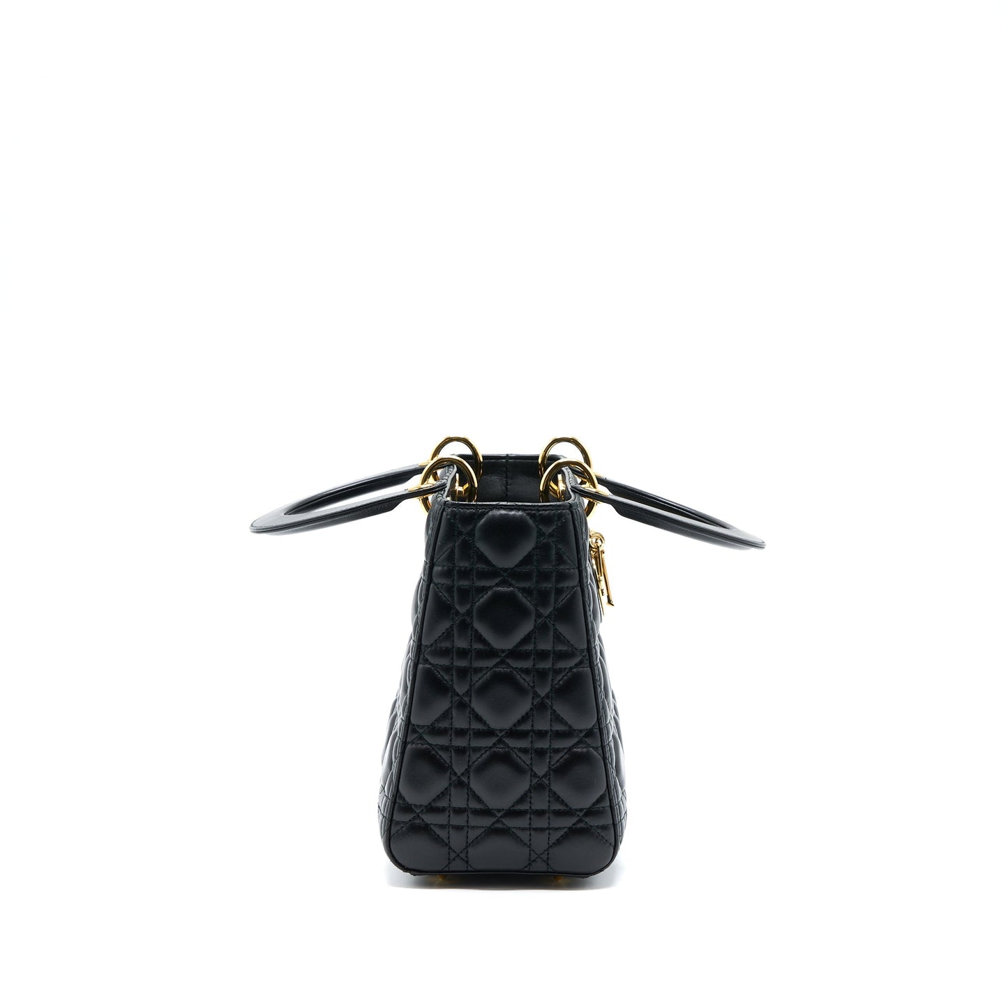 Luxury Dior Medium Lady Luxury Dior Lambskin Black GHW