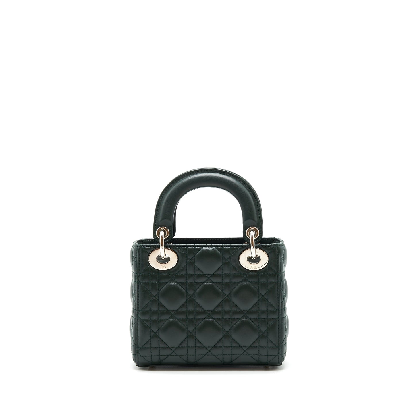 Luxury Dior mini Lady Luxury Dior lambskin Dark Green SHW