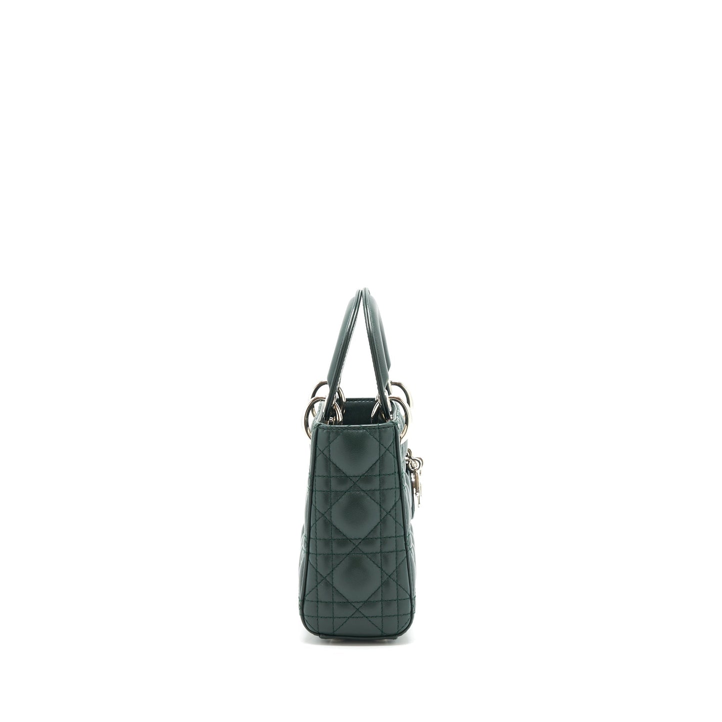 Luxury Dior mini Lady Luxury Dior lambskin Dark Green SHW