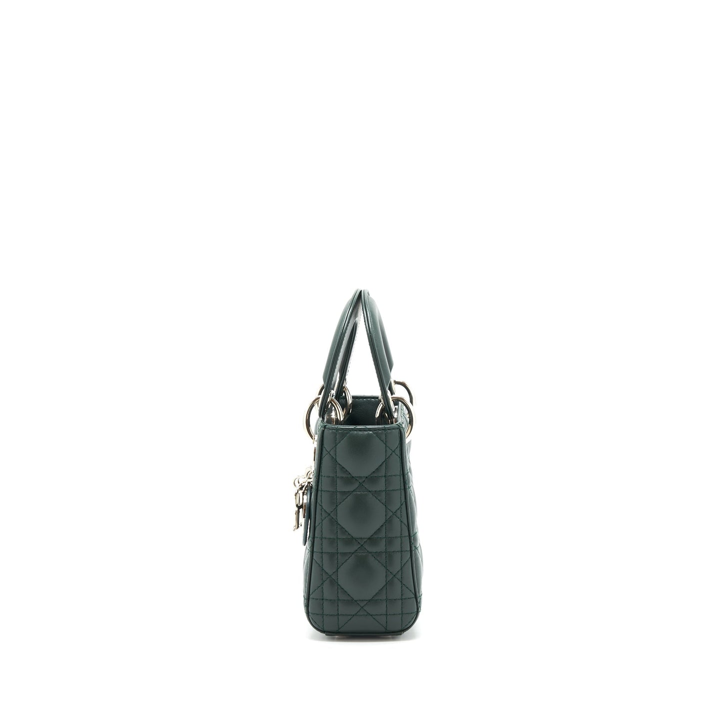 Luxury Dior mini Lady Luxury Dior lambskin Dark Green SHW