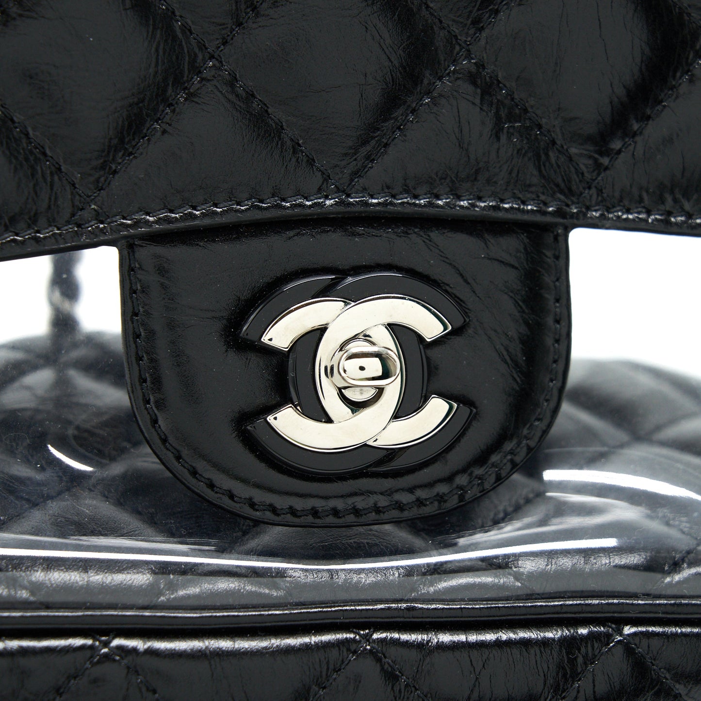 CHANEL TRANSPARENT LEATHER/ PVC Crossbody BAG